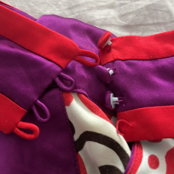 Bebe purple, red, white, brown and beige halter top. - Picture 4 of 13